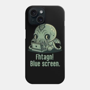 Chibi Cthulhu Programmer - Blue Screen Phone Case