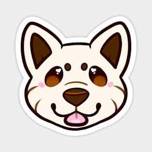 White Shiba Inu Face Magnet