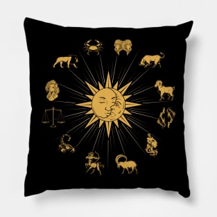 Sun and Moon - all zodiac signs Pillow