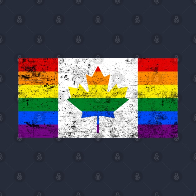 Canadian LGBTQ Pride Grunge Flag by popkulturniy