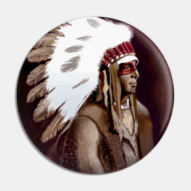 Native American Warrior Pin by Nightfrost