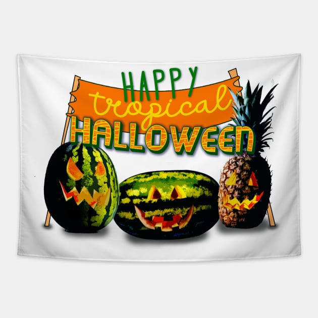 Tropical Halloween Tapestry by Afire