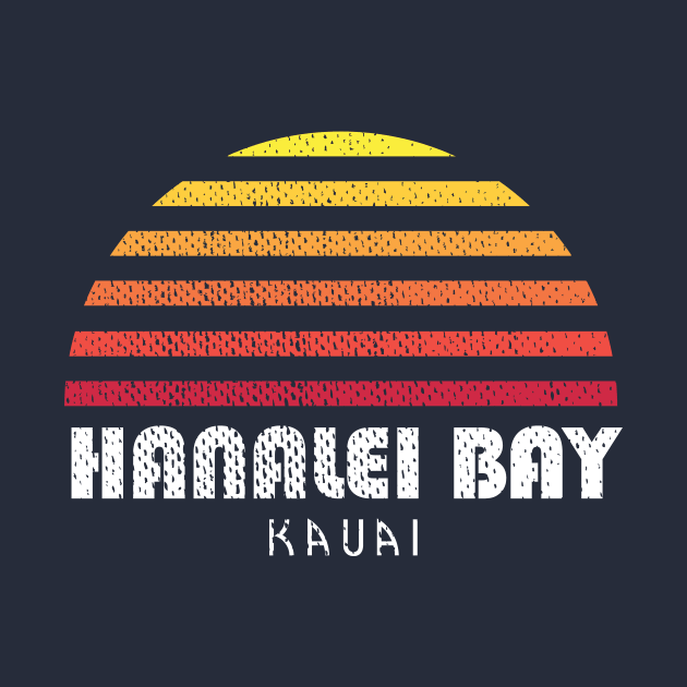 Hanalei Bay Kauai Hawaii Retro Sunset Family Beach Vacation by PodDesignShop