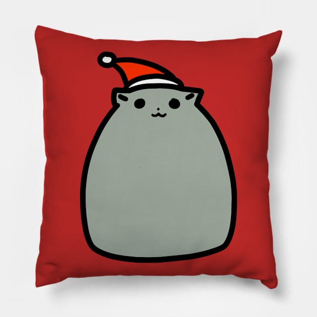 Fat Gray Christmas Cat Pillow by saradaboru