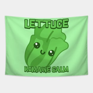 Lettuce Remaine Calm. Cute kawaii vegetables Tapestry