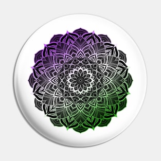 Genderqueer Pride Striped Mandala Pin