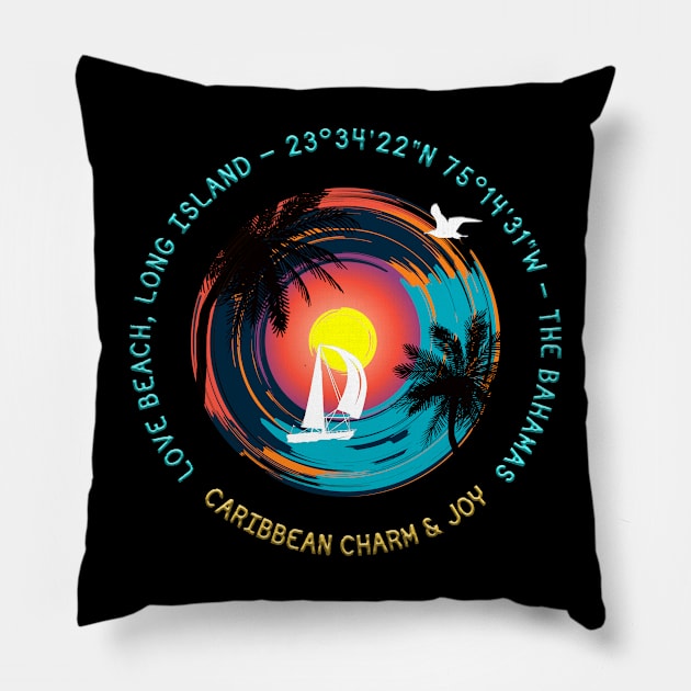 Love Beach, Long Island, the Bahamas Pillow by funfun