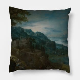 The Reconciliation of Jacob and Esau by Marten van Valckenborch Pillow