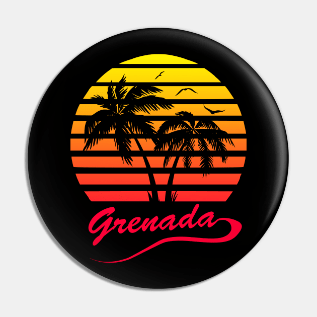 Grenada 80s Sunset Pin by Nerd_art