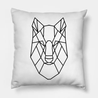 Geometric Wolf Pillow