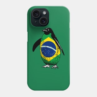 Brazil Penguin Flag of Brazil | Vintage Penguin Supporting Brazil Phone Case