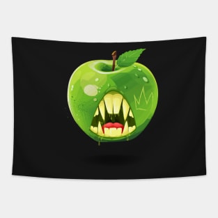 Scary apple bite Tapestry