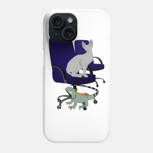 Chair, Iguana and Cat Phone Case