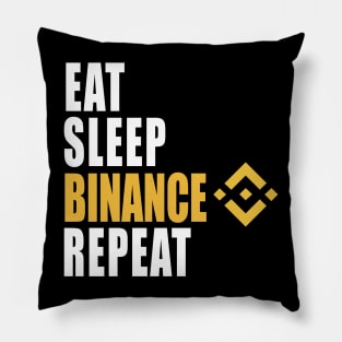 Eat Sleep Binance Repeat Pillow