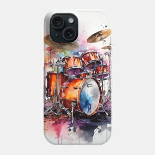 Drummer Drum Set Art - Painting Drum Set PC Phone Case