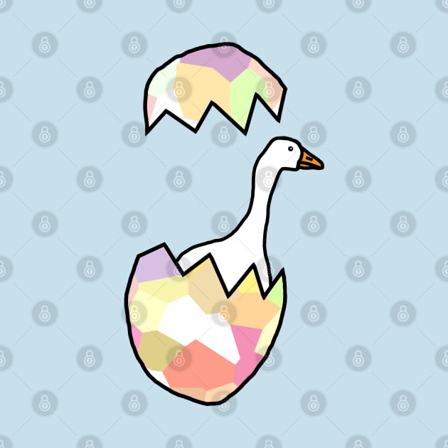 Gaming Goose Popping out of his Funny Easter Egg by ellenhenryart