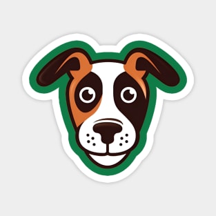 Funny dog logo green Magnet