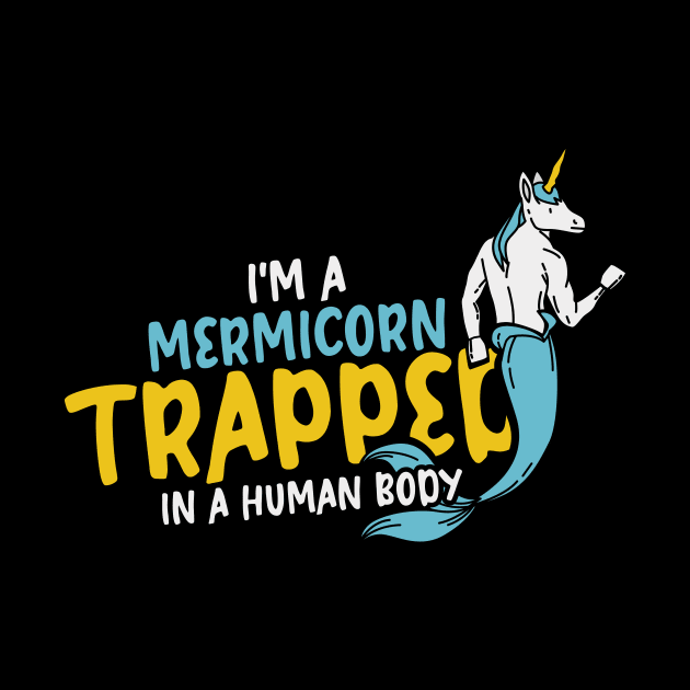 Mermicorn Unicorn Gift Trapped Human Body Funny Cosplay by FunnyphskStore