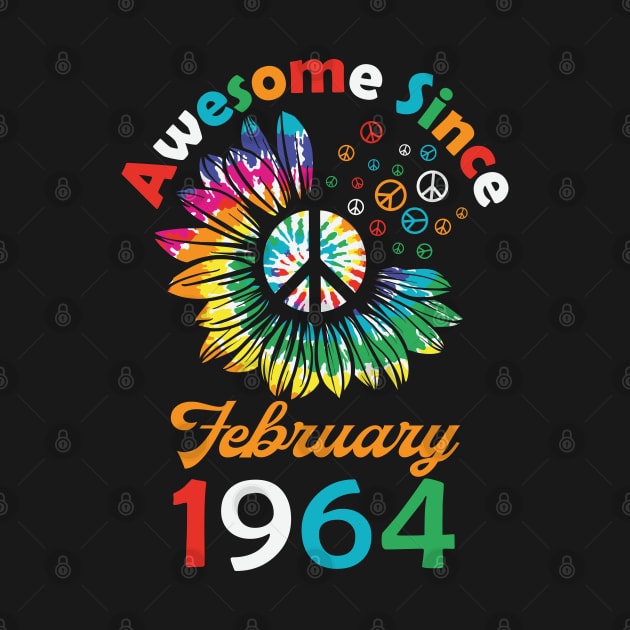 Funny Birthday Quote, Awesome Since February 1964, Retro Birthday by Estrytee