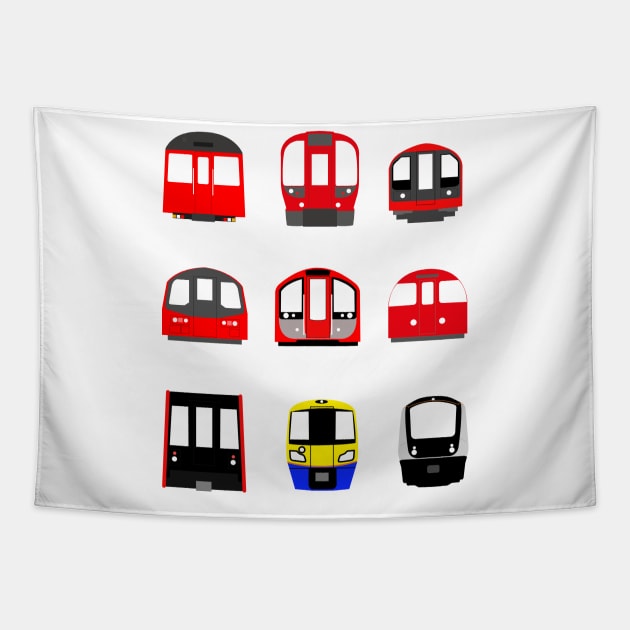 London underground Subway Trains Tapestry by 2createstuff