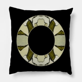 Letter O Monogram Initial Olive Green Pearl White Aesthetic Abstract Pattern Painting On Canvas Pillow