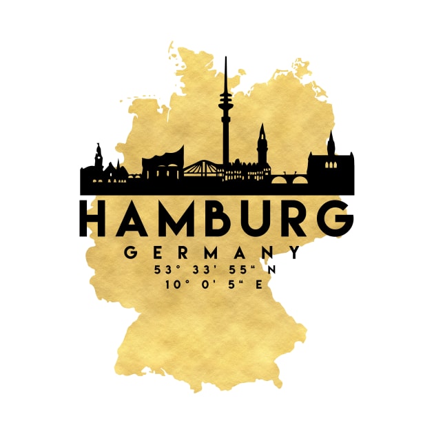 Hamburg Germany Skyline Map Art by deificusArt