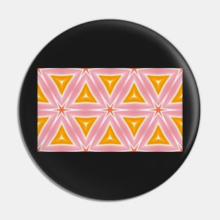 Pink and Orange Art Deco Triangle Pattern Pin