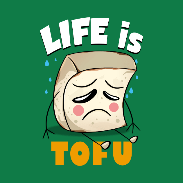 Funny Sad Kawaii Cute Tofu Food Cartoon Life Funny Quote Meme by Keira's Art