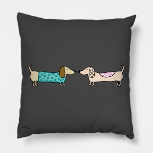 Couple of dachshunds Pillow