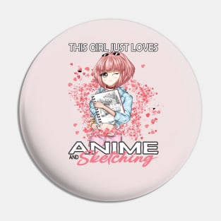 This girl just loves anime and sketching..Anime Sketching lover's gift Pin