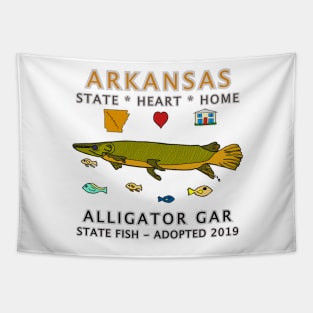 Arkansas - Alligator Gar - State, Heart, Home - State Symbols Tapestry