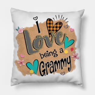 Womens I Love Being A Grammy Heart Mother's Day Gift Pillow