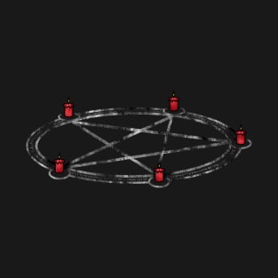 Cursed Pentagram | Summoning Circle | candles T-Shirt