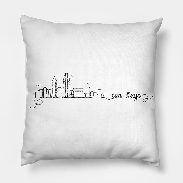 San Diego City Signature Pillow by kursatunsal