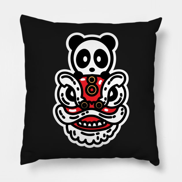 Lion Dance Panda Pillow by Bambu