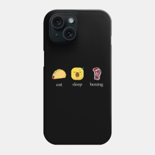 Eat sleep boxing repeat emoji emoticons graphic Phone Case