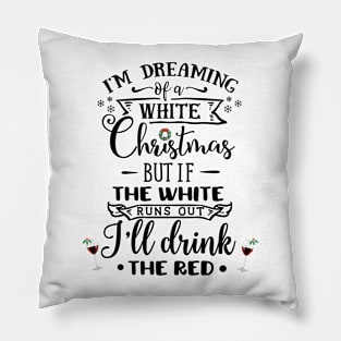 White Christmas Red Wine Pillow