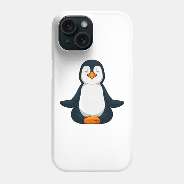 Penguin at Yoga Fitness in Sitting Phone Case by Markus Schnabel