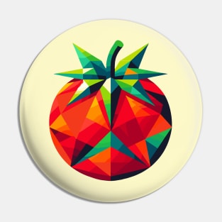 Abstract Geometric Tomato - Color Design Pin