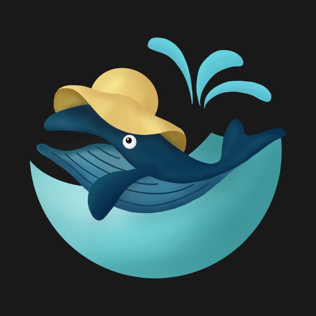 Whale in Summer Hat by iamKaye