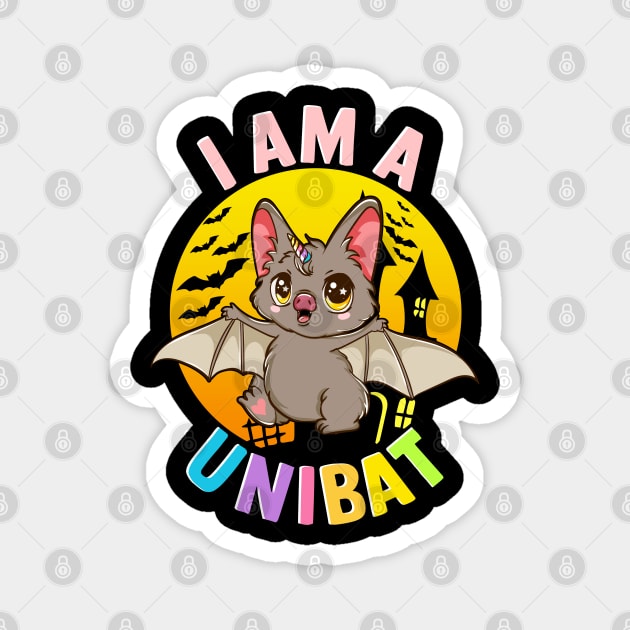 I am a Unibat Halloween Funny Unicorn Bat Gift Magnet by creative