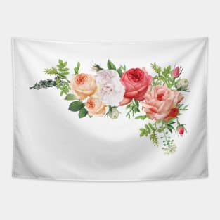 Romantic Watercolor Flower Bouquet Arrangement Blooming Tapestry