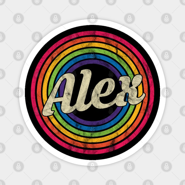 Alex- Retro Rainbow Faded-Style Magnet by MaydenArt