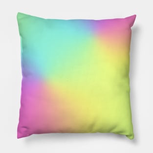 Rainbow Colors Abstract Blurry Gradient Ombre Soft Tie Dye Look Pillow