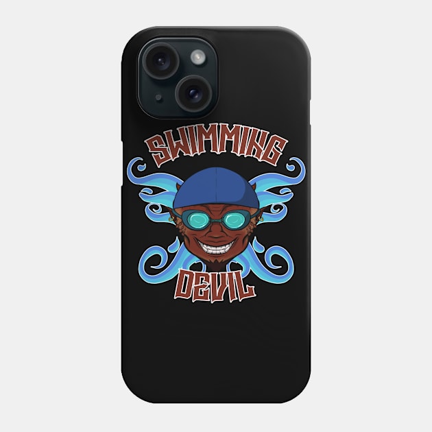 Swimming Devil Phone Case by RampArt