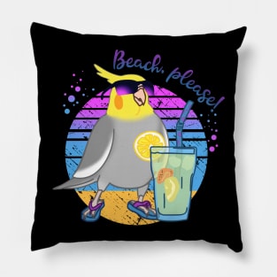 Summer Cockatiel BEACH PLEASE Pillow