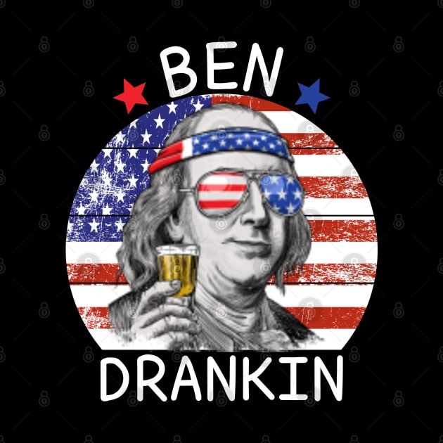 Ben Drankin 4th of July Vintage by DragonTees