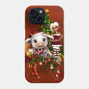 Cute christmas cow Phone Case