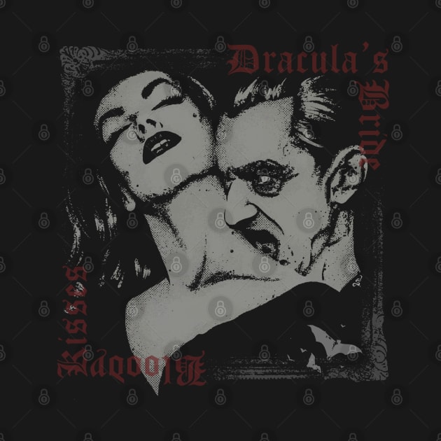 Bloody Kisses - dracula, vampire kiss, Vampira and Bela Lugosi, Gothic Dark art, Vintage cd cover by SSINAMOON COVEN