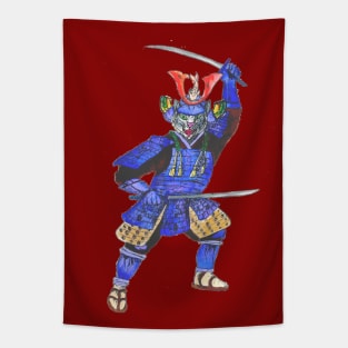 Samurai Cat Tapestry